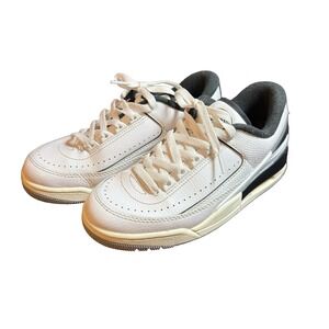 Nike Air Jordan 2 Retro Low White Black Sneakers Basketball Shoes 5.5Y DV9956104